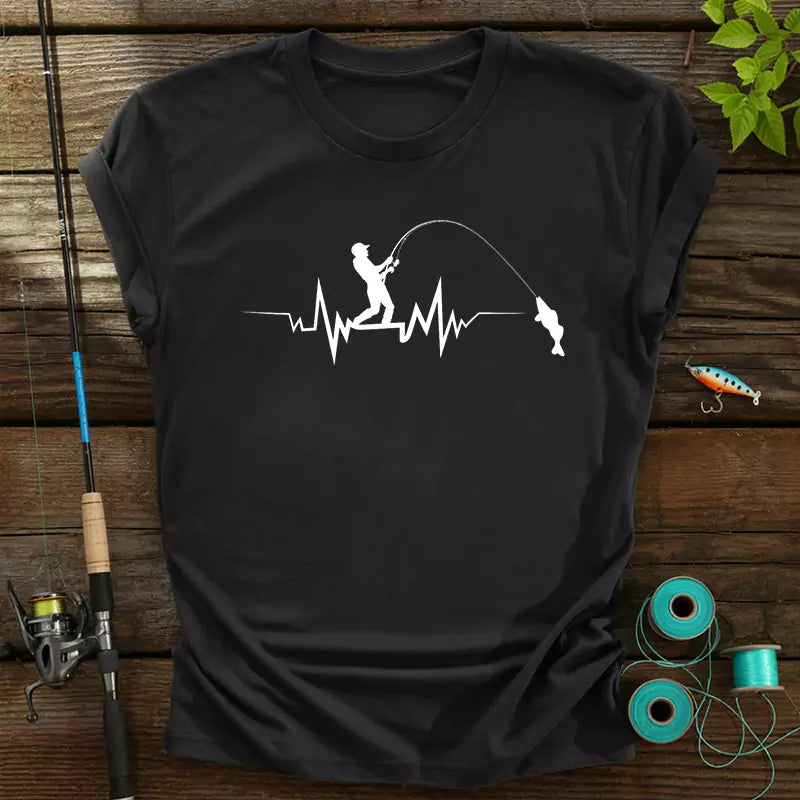 Fishing Heart Pulse T-Shirt