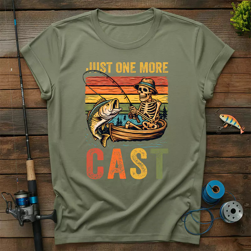 Just One More Cast Skeleton Fishing T-Shirt