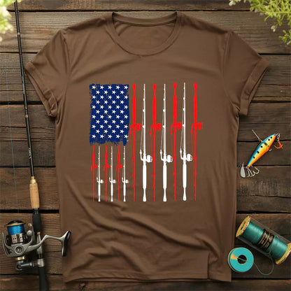 American Flag Fishing T Shirt