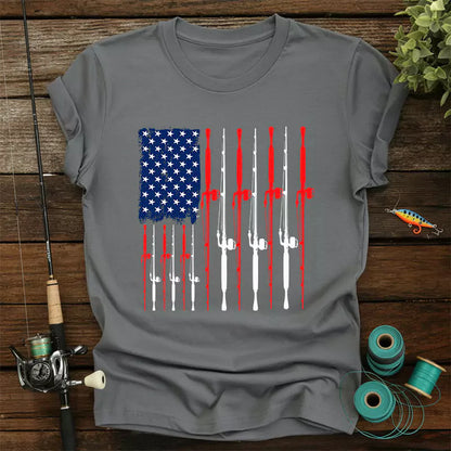 American Flag Fishing T Shirt