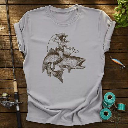 Cowgirl Riding A Fish T-Shirt