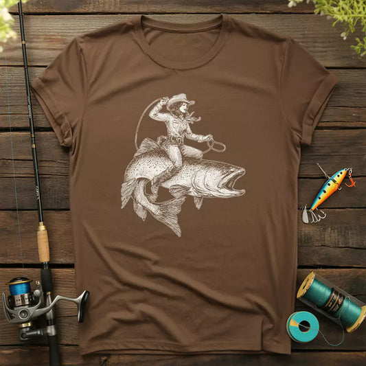 Cowgirl Riding A Fish T-Shirt