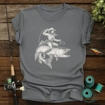 Cowgirl Riding A Fish T-Shirt