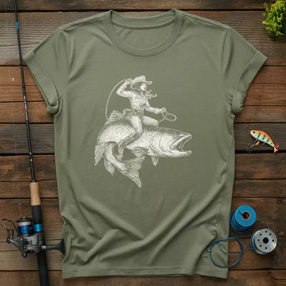 Cowgirl Riding A Fish T-Shirt