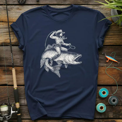 Cowgirl Riding A Fish T-Shirt