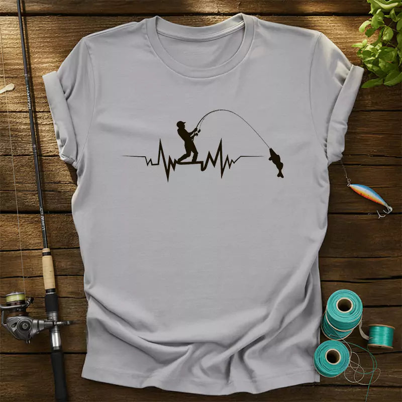 Fishing Heart Pulse T-Shirt