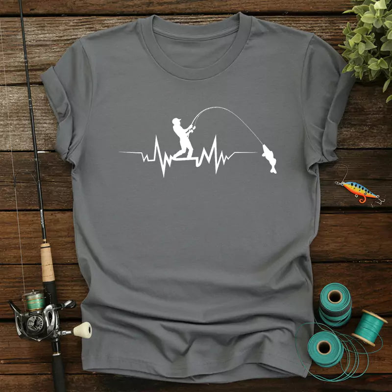 Fishing Heart Pulse T-Shirt