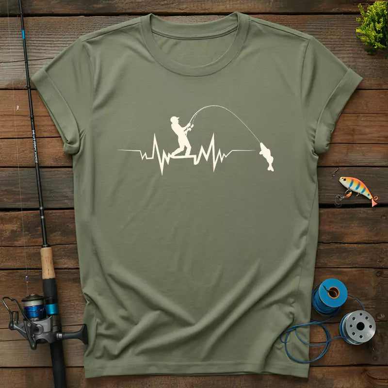 Fishing Heart Pulse T-Shirt