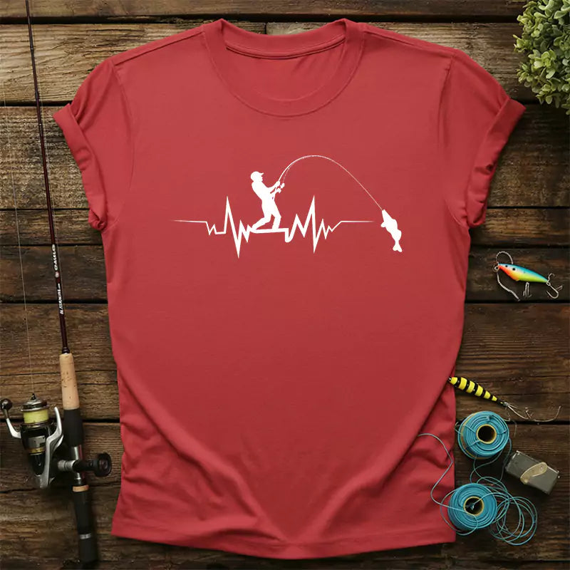 Fishing Heart Pulse T-Shirt