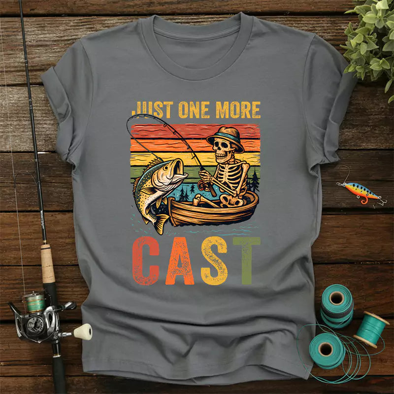 Just One More Cast Skeleton Fishing T-Shirt