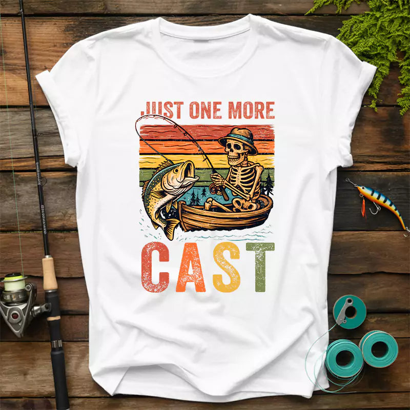 Just One More Cast Skeleton Fishing T-Shirt