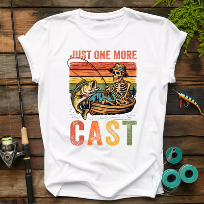Just One More Cast Skeleton Fishing T-Shirt