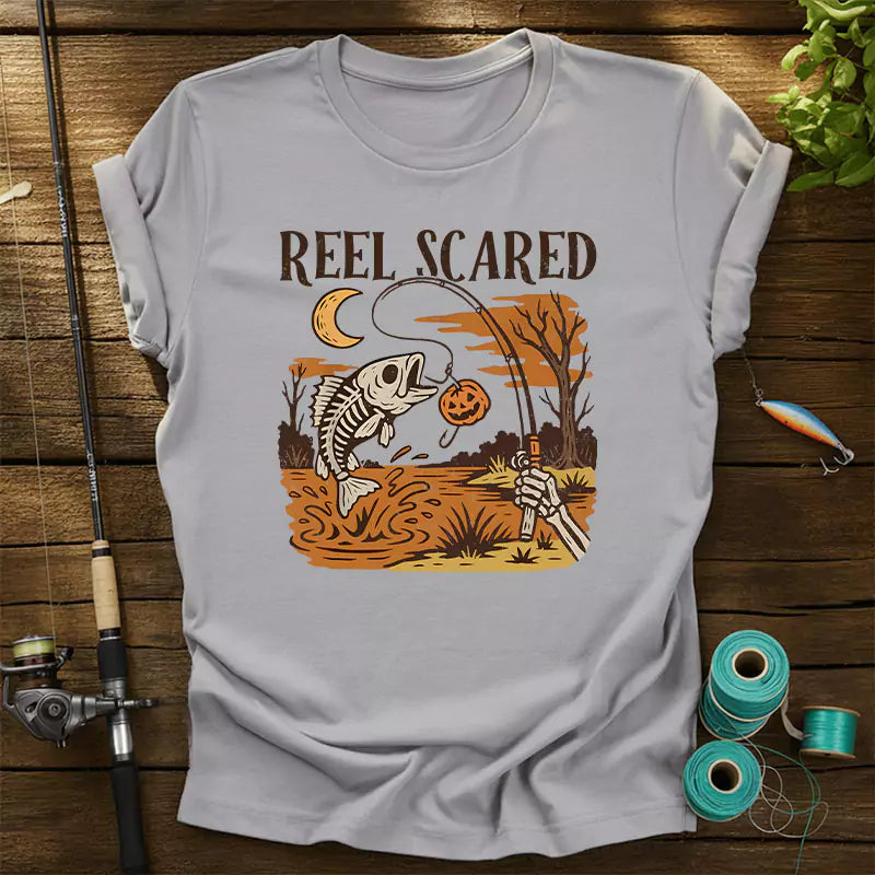 Reel Scared Halloween Fishing T-Shirt