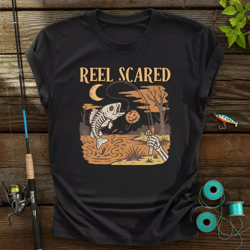 Reel Scared Halloween Fishing T-Shirt