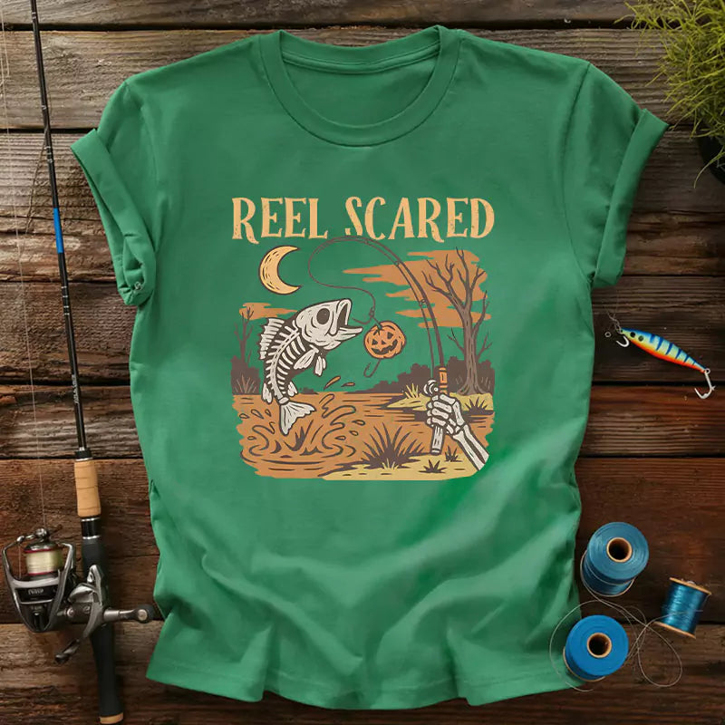 Reel Scared Halloween Fishing T-Shirt