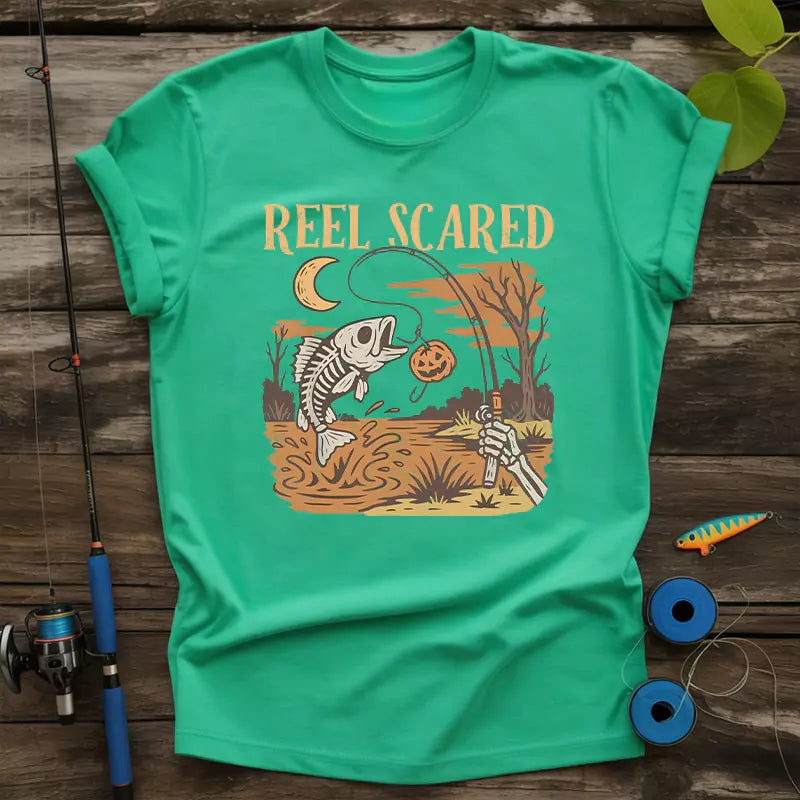 Reel Scared Halloween Fishing T-Shirt