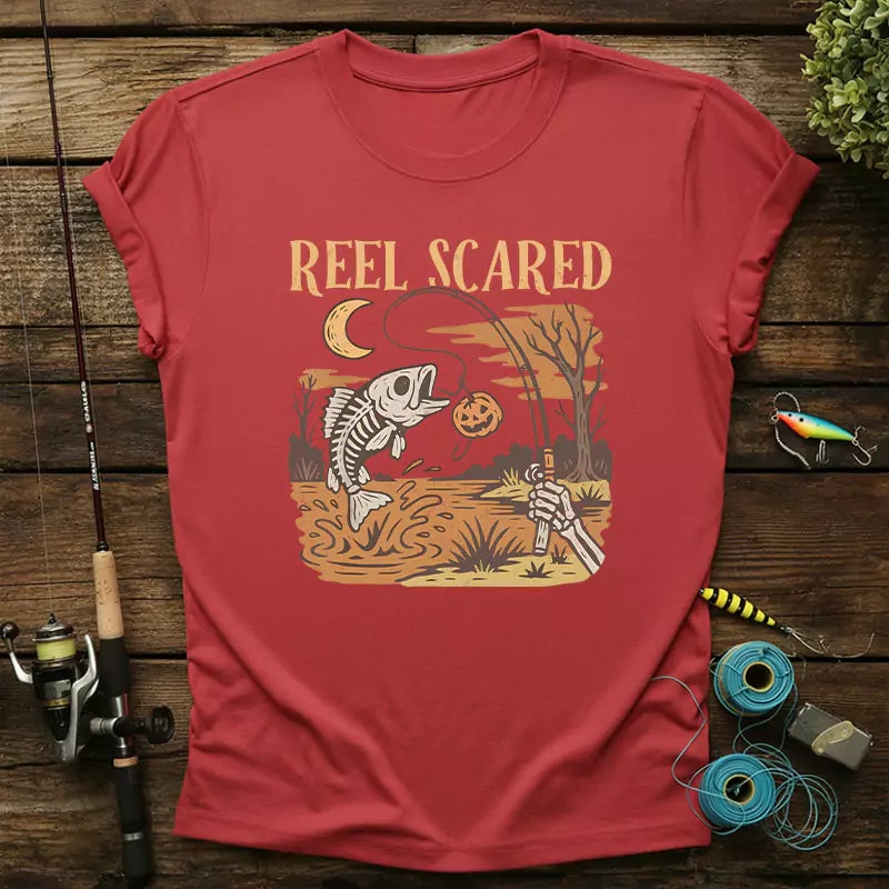 Reel Scared Halloween Fishing T-Shirt
