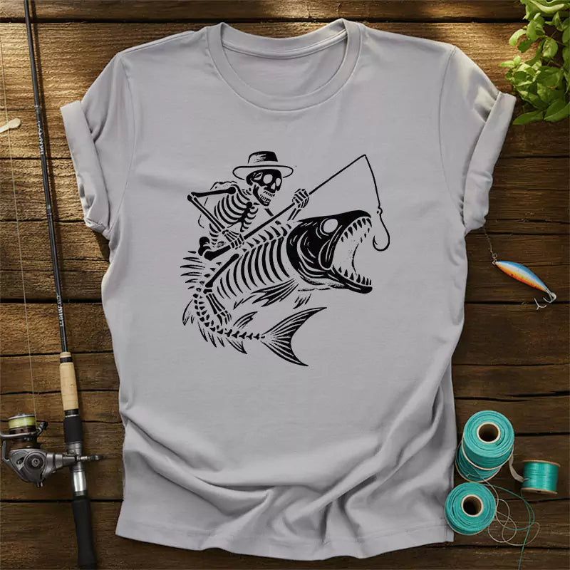 Skeleton Fishing Halloween Bass Fisherm T Shirt