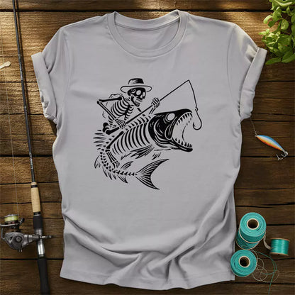 Skeleton Fishing Halloween Bass Fisherm T Shirt