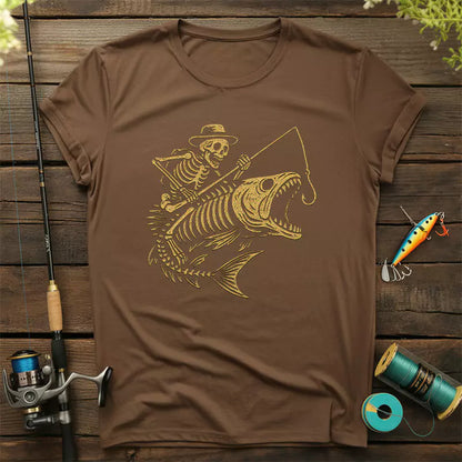 Skeleton Fishing Halloween Bass Fisherm T Shirt