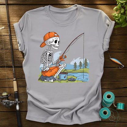 Skeleton Fishing Halloween T-Shirt