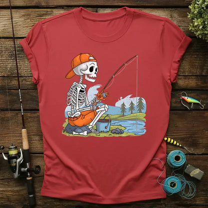 Skeleton Fishing Halloween T-Shirt